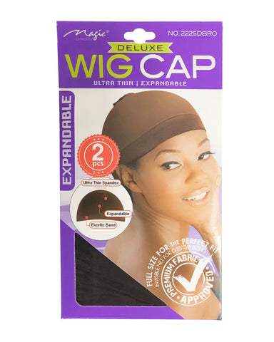 Deluxe Wig Cap 2 Pcs | Dark Brown